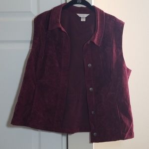Christopher and Banks Burgandy PXL corduroy vest